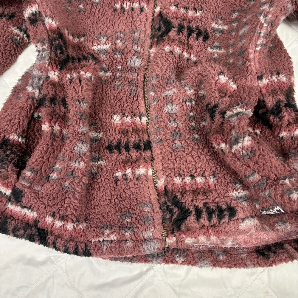 Avalanche Sherpa Fleece Jacket Small Mauve Southwest Full Zip - Picture 4 of 13